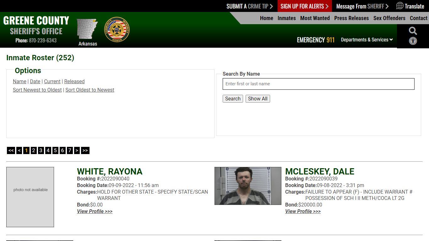Inmate Roster - Current Inmates Booking Date Descending - Greene County ...
